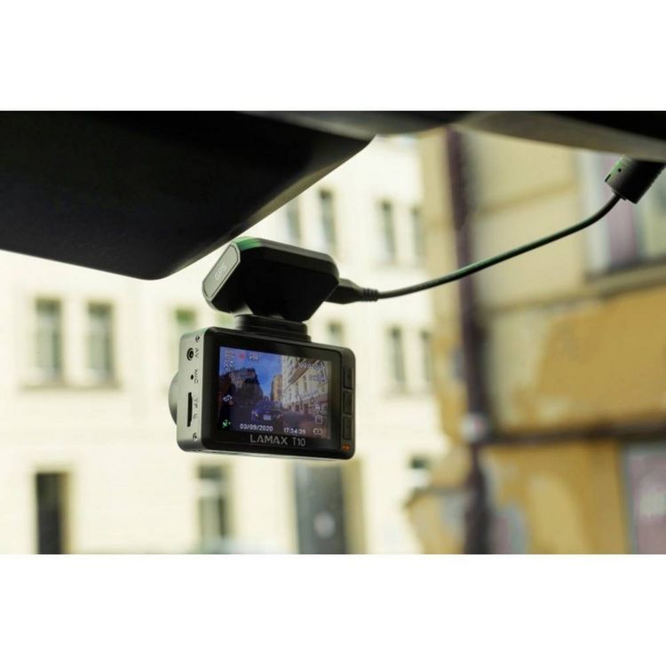 Produktbild: Lamax T10 Dashcam mit GPS Blickwinkel horizontal max.=170 &deg; Datenanzeige im Video, G-Sensor, WDR, Schleifenaufzeichnung, Automatischer Start, GPS