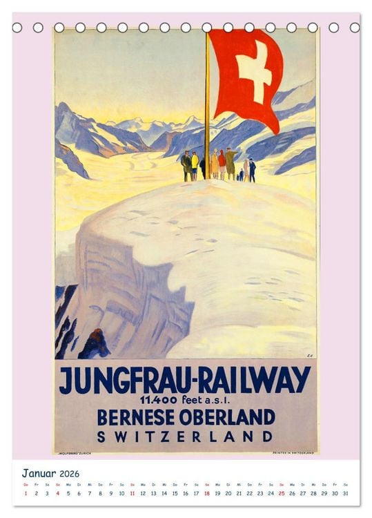 Produktbild: Schweizer Plakatkunst (Tischkalender 2026 DIN A5 hoch), CALVENDO Monatskalender