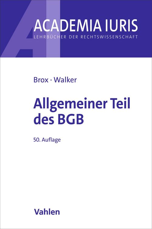 Produktbild: Allgemeiner Teil des BGB