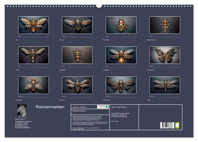 Produktbild: Roboterinsekten (Wandkalender 2026 DIN A2 quer), CALVENDO Monatskalender