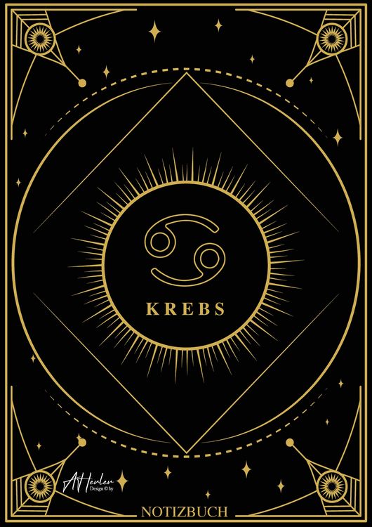 Produktbild: Edles Notizbuch Sternzeichen Krebs | Designed by Alfred Herler