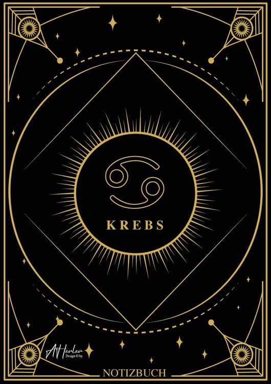 Produktbild: Edles Notizbuch Sternzeichen Krebs | Designed by Alfred Herler