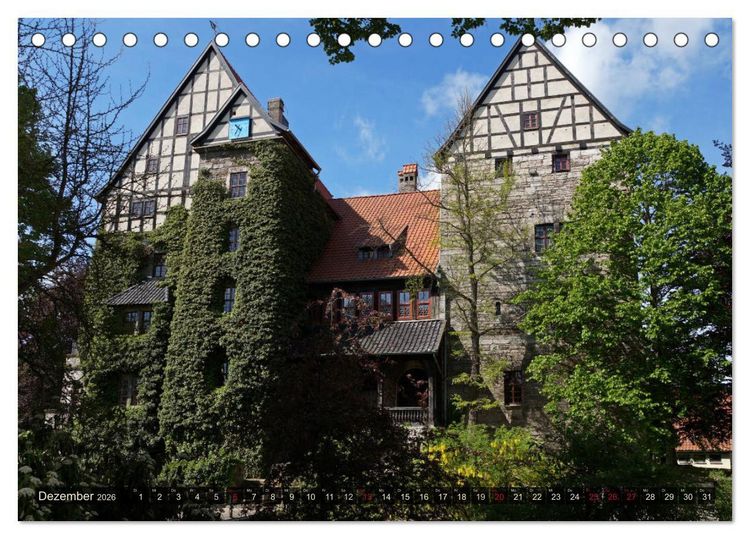 Produktbild: Wunderbares Th&uuml;ringen - Burgen (Tischkalender 2026 DIN A5 quer), CALVENDO Monatskalender