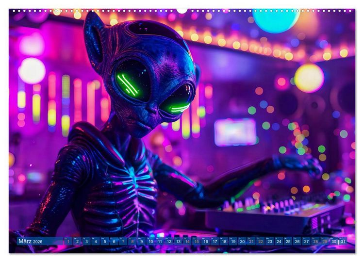 Produktbild: Aliens auf Erden - Kosmische Touristen auf Expedition (hochwertiger Premium Wandkalender 2026 DIN A2 quer), Kunstdruck in Hochglanz