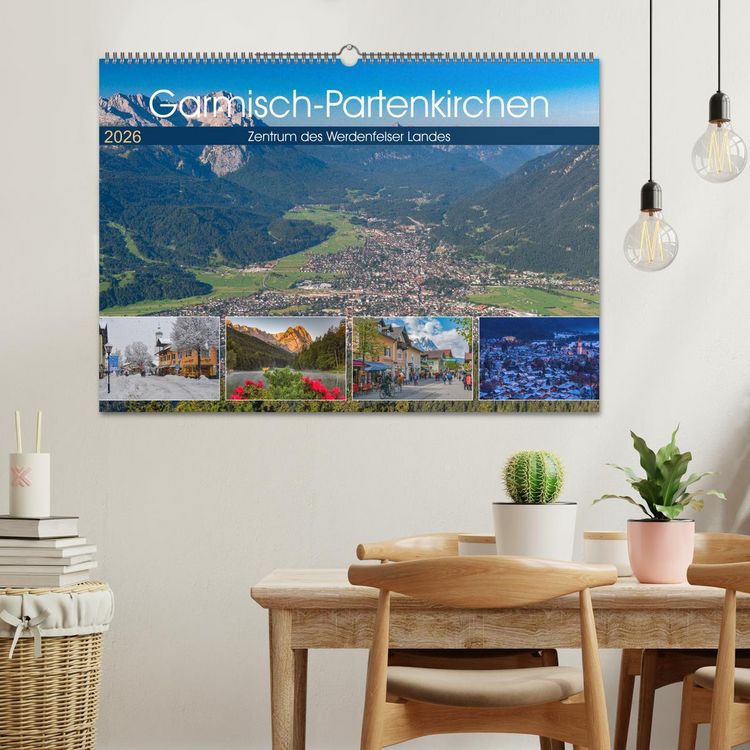 Produktbild: Garmisch-Partenkirchen - Zentrum des Werdenfelser Landes (Wandkalender 2026 DIN A2 quer), CALVENDO Monatskalender