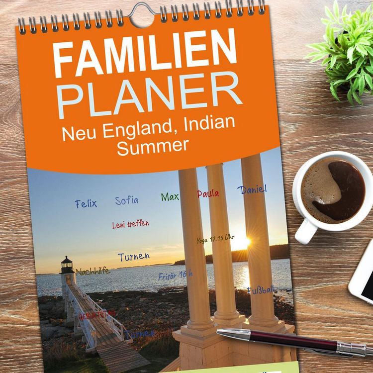 Produktbild: Familienplaner 2026 - Neu England, Indian Summer mit 5 Spalten (Wandkalender, 21 x 45 cm) CALVENDO