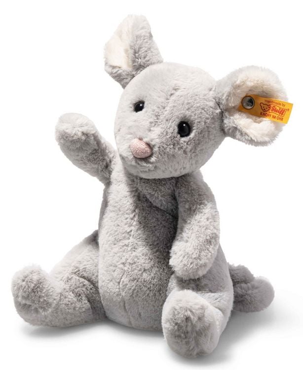 Produktbild: Steiff 056246 - Cheesy Maus, sitzend, hellgrau, Pl&uuml;sch, 19 cm