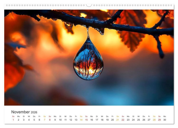 Produktbild: Zauber der Tropfen (hochwertiger Premium Wandkalender 2026 DIN A2 quer), Kunstdruck in Hochglanz