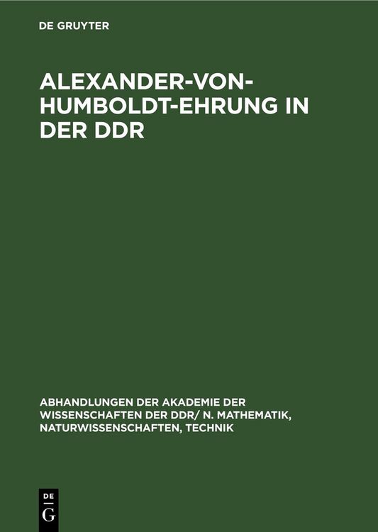 Produktbild: Alexander-von-Humboldt-Ehrung in der DDR