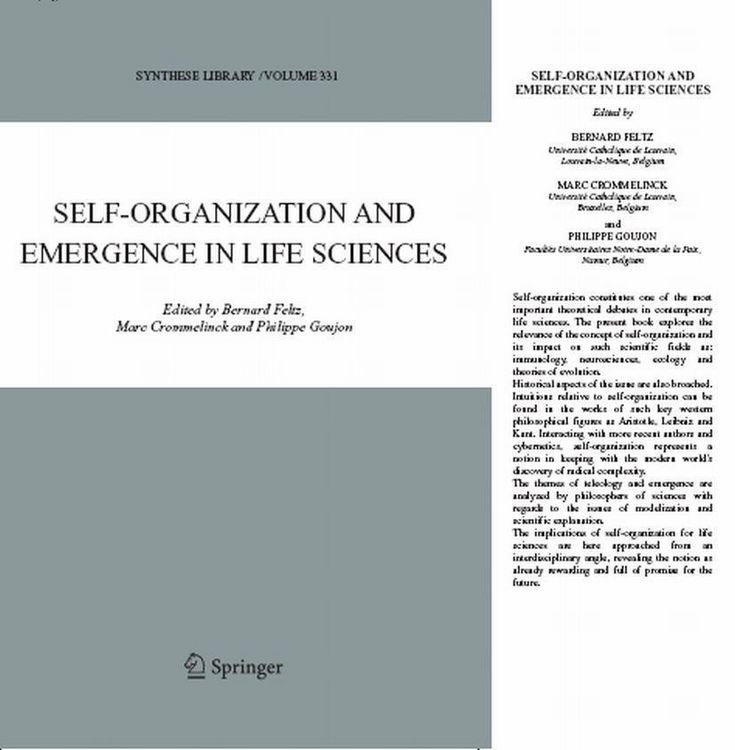 Produktbild: Self-organization and Emergence in Life Sciences