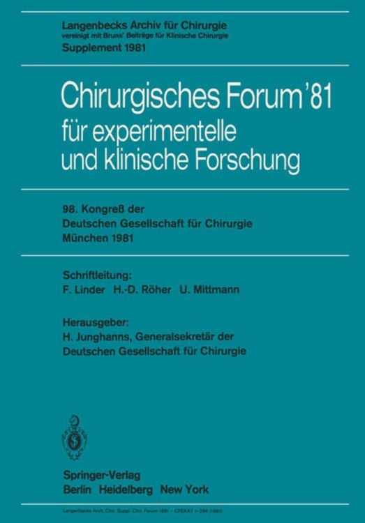 Produktbild: Chirurgisches Forum &rsquo;81 f&uuml;r experimentelle und klinische Forschung