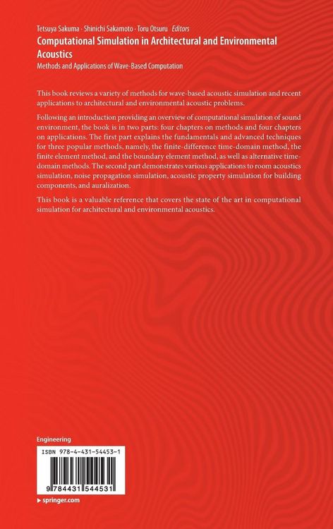 Produktbild: Computational Simulation in Architectural and Environmental Acoustics