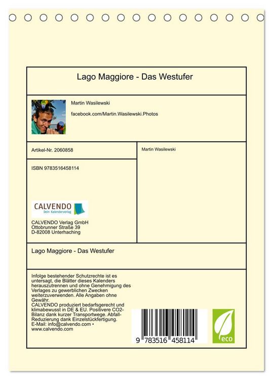 Produktbild: Lago Maggiore - Das Westufer (Tischkalender 2026 DIN A5 hoch), CALVENDO Monatskalender