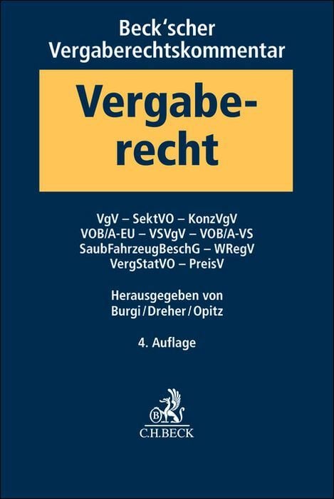 Produktbild: Beck'scher Vergaberechtskommentar Band 2: VgV, SektVO, KonzVgV, VOB/A-EU, VSVgV, VOB/A-VS, SaubFahrzeugBeschG, WRegV, VergStatVO, PreisV