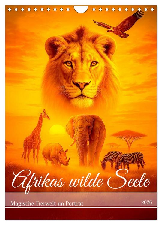 Produktbild: Afrikas wilde Seele - Magische Tierwelt im Portr&auml;t (Wandkalender 2026 DIN A4 hoch), CALVENDO Monatskalender