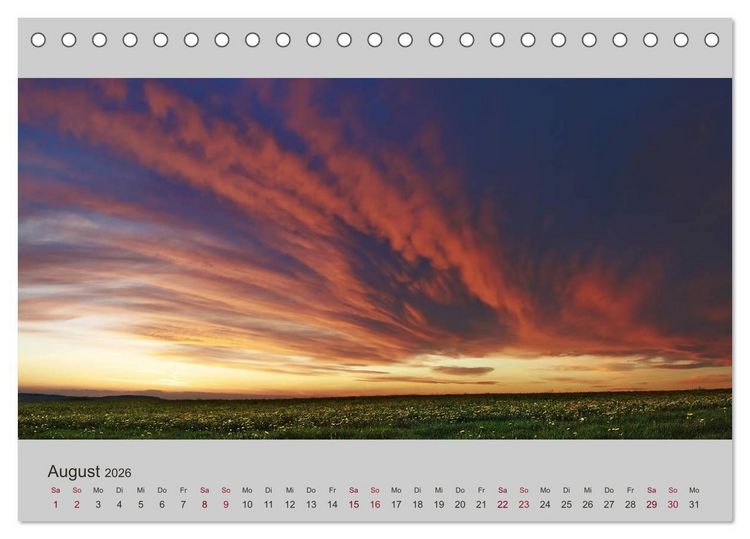 Produktbild: Wetter - Licht - Landschaften (Tischkalender 2026 DIN A5 quer), CALVENDO Monatskalender