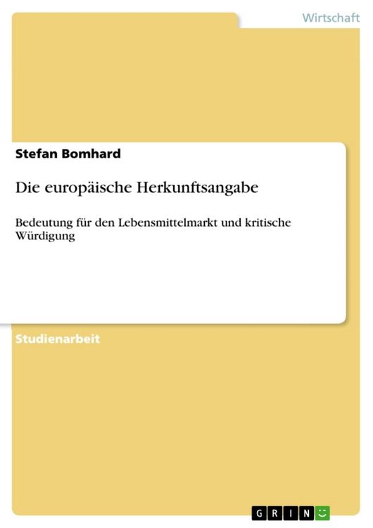 Produktbild: Die europ&auml;ische Herkunftsangabe