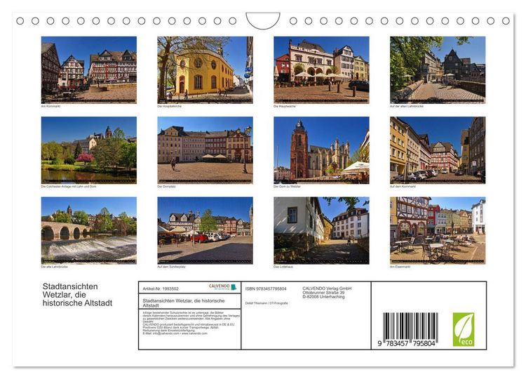 Produktbild: Stadtansichten Wetzlar, die historische Altstadt (Wandkalender 2026 DIN A4 quer), CALVENDO Monatskalender