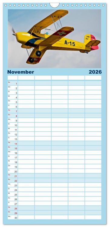 Produktbild: Familienplaner 2026 - Modellflieger mit 5 Spalten (Wandkalender, 21 x 45 cm) CALVENDO