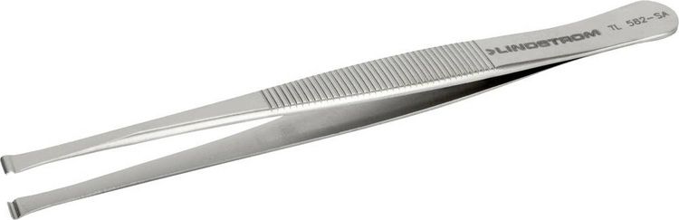 Produktbild: Lindstr&ouml;m TL 582-SA Best&uuml;ckungspinzette 582 Flach-breit, gebogen 115mm