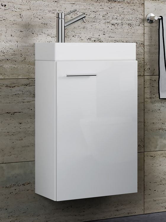 Produktbild: 2-tlg. G&auml;ste WC Waschplatz Waschtisch schmal Slito