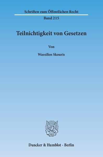 Produktbild: Teilnichtigkeit von Gesetzen.