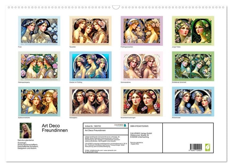Produktbild: Art Deco Freundinnen (Wandkalender 2026 DIN A2 quer), CALVENDO Monatskalender