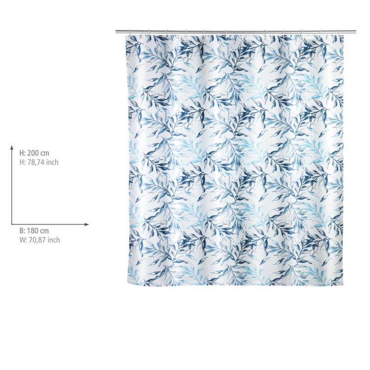Produktbild: Anti-Schimmel Duschvorhang Mod. Catala, Textil (Polyester), 180 x 200 cm, wasserabweisend, waschbar