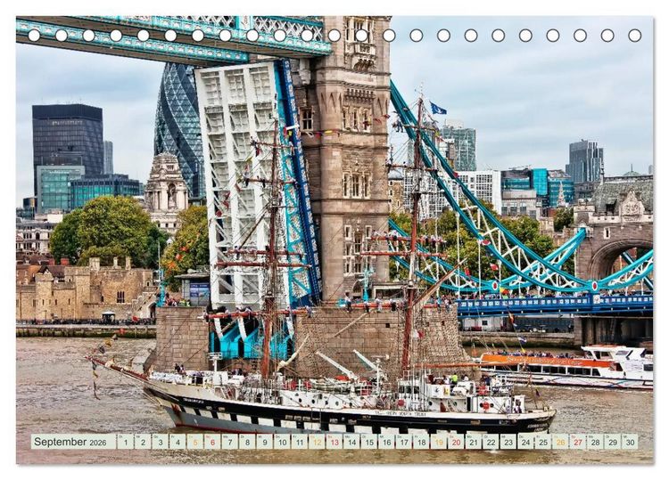 Produktbild: B&uuml;hne frei f&uuml;r London und die Themse (Tischkalender 2026 DIN A5 quer), CALVENDO Monatskalender