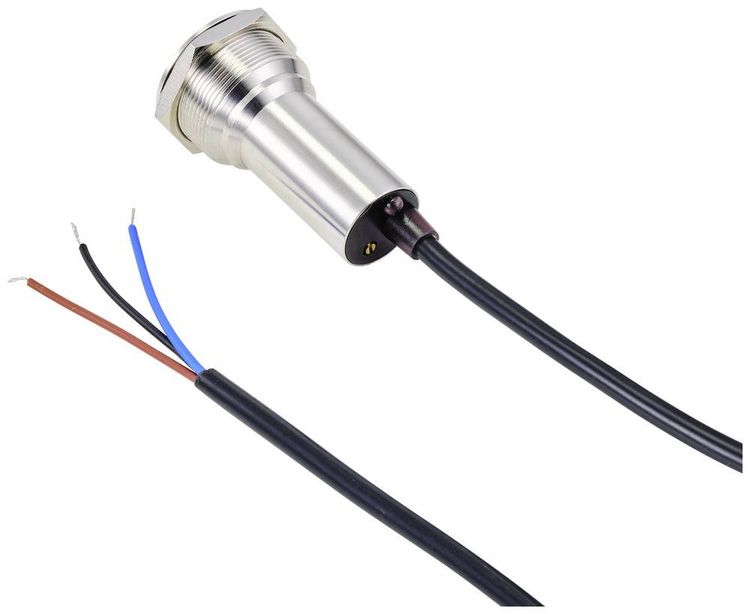 Produktbild: TRU COMPONENTS TC-10091088 ONPOW91-25E10BYSSNR12-24VDC Ber&uuml;hrungsloser Schalter 12 V, 24 V 300 mA 1 x Aus/(Ein) tastend Rot 1 St.