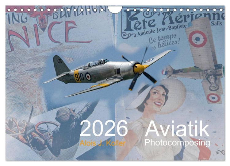 Produktbild: Aviatik Photocomposing 2026 (Wandkalender 2026 DIN A4 quer), CALVENDO Monatskalender