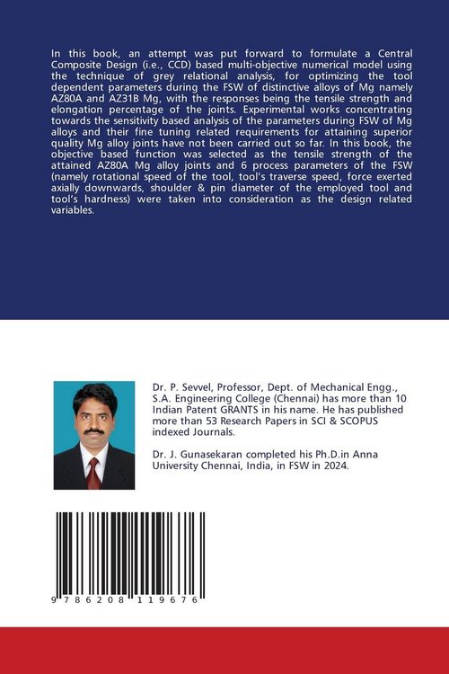 Produktbild: Sensitivity Analysis & Parameters Optimization during FSW of Mg Alloys