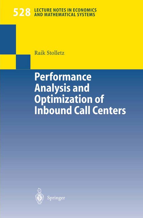 Produktbild: Performance Analysis and Optimization of Inbound Call Centers