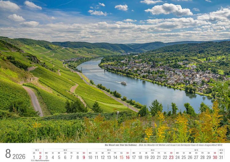 Produktbild: Mosel von Trier bis Koblenz 2026 Bildkalender A4 quer, spiralgebunden