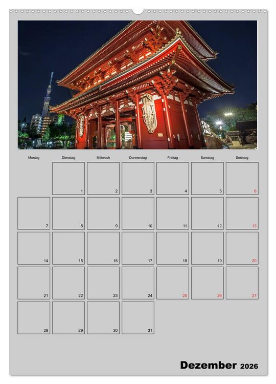 Produktbild: Wundervolles Japan (Wandkalender 2026 DIN A2 hoch), CALVENDO Monatskalender
