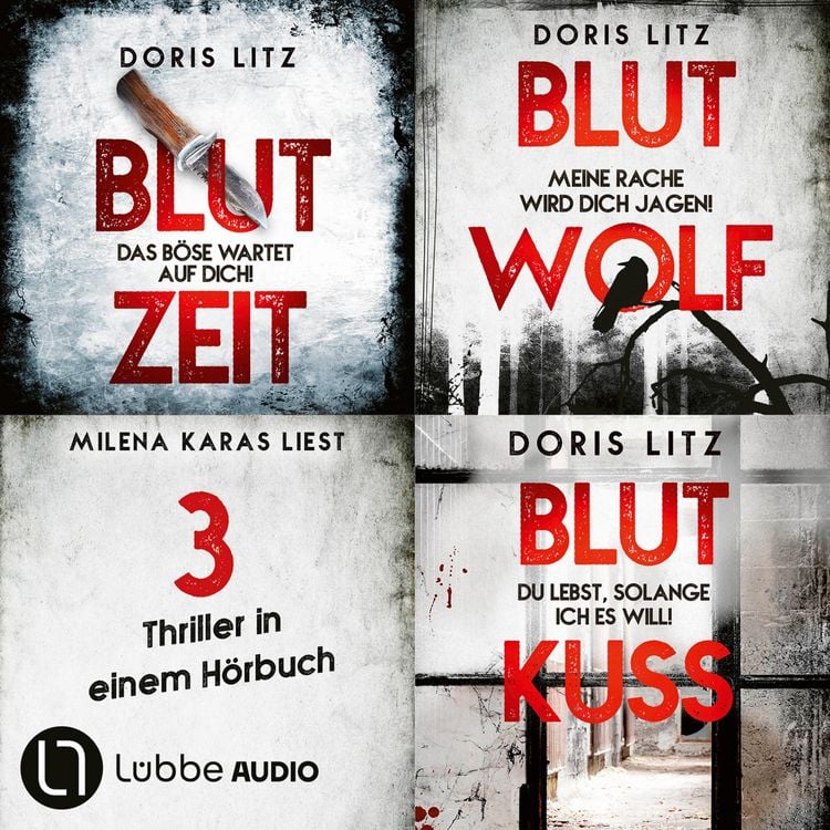 Produktbild: Blutzeit - Blutwolf - Blutkuss - Drei Thriller in einem H&ouml;rbuch