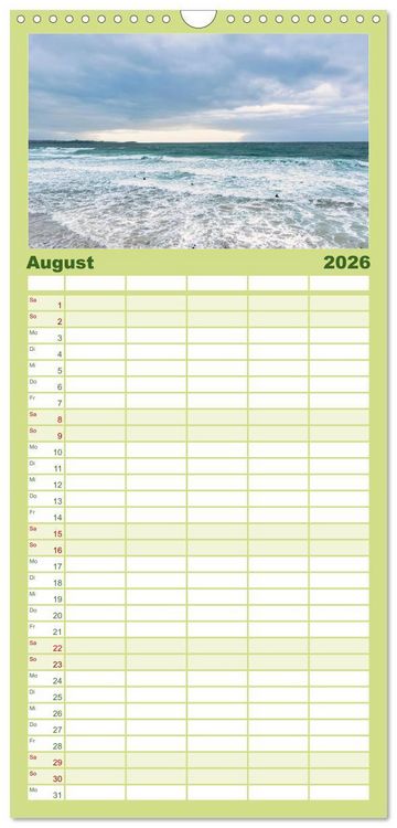 Produktbild: Familienplaner 2026 - Cornwall - Malerische Landschaften mit grandiosen K&uuml;sten mit 5 Spalten (Wandkalender, 21 x 45 cm) CALVENDO
