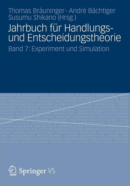 Produktbild: Jahrbuch f&uuml;r Handlungs- und Entscheidungstheorie