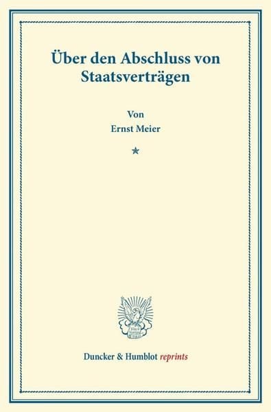 Produktbild: &Uuml;ber den Abschluss von Staatsvertr&auml;gen.
