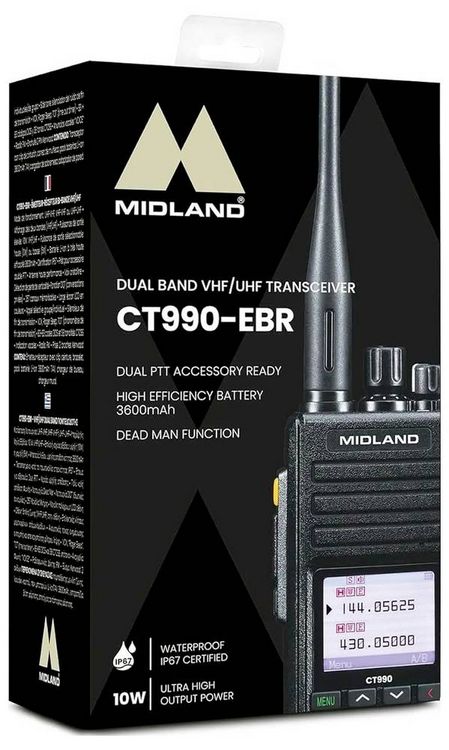 Produktbild: Midland CT990-EBR Amateurfunkger&auml;t, 10W Dualband C1339.02 Amateur-Handfunkger&auml;t