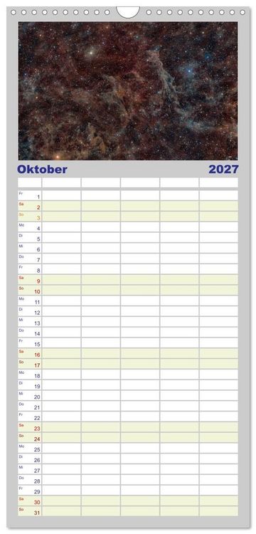 Produktbild: Familienplaner 2027 - Deepsky 2027 mit 5 Spalten (Wandkalender, 21 x 45 cm) CALVENDO