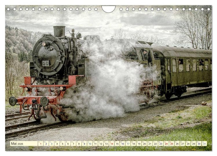 Produktbild: Dampfloks - eindrucksvolle Lokomotiven (Wandkalender 2026 DIN A4 quer), CALVENDO Monatskalender