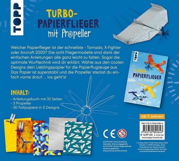 Produktbild: Kreativ-Set Turbo-Papierflieger mit Propeller