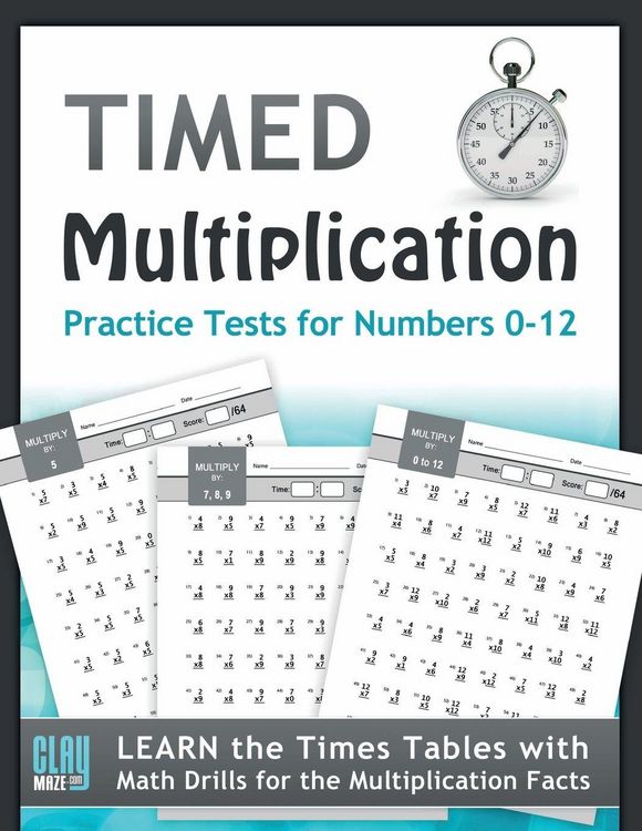 Produktbild: Timed Multiplication Practice Tests for Numbers 0-12