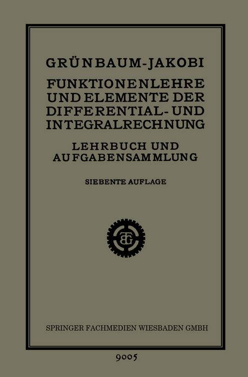 Produktbild: Funktionenlehre und Elemente der Differential- und Integralrechnung