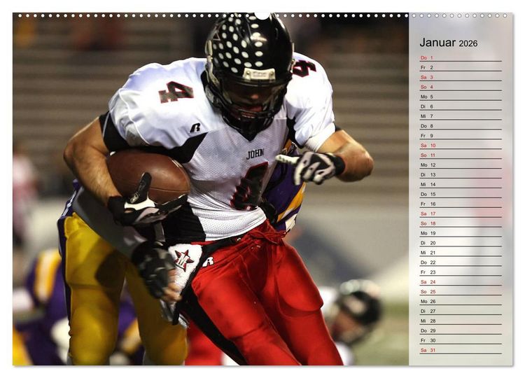 Produktbild: American Football - Touchdown (hochwertiger Premium Wandkalender 2026 DIN A2 quer), Kunstdruck in Hochglanz