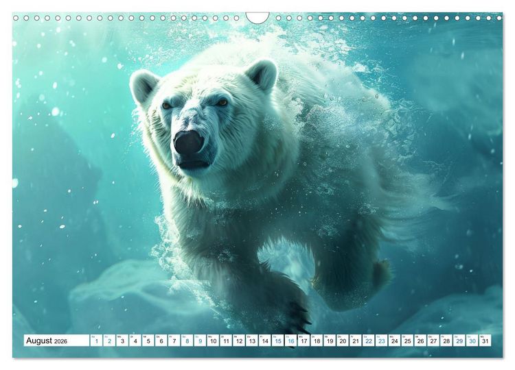 Produktbild: Wei&szlig;e W&auml;chter des Nordens: Ein Jahr im Reich der Eisb&auml;ren (Wandkalender 2026 DIN A3 quer), CALVENDO Monatskalender