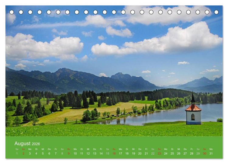 Produktbild: Romantisches Allg&auml;u (Tischkalender 2026 DIN A5 quer), CALVENDO Monatskalender