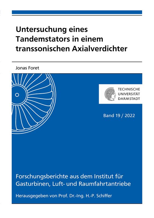 Produktbild: Untersuchung eines Tandemstators in einem transsonischen Axialverdichter