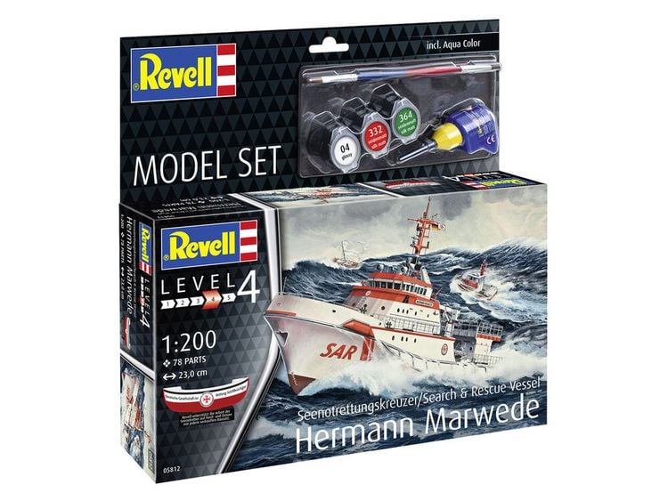 Produktbild: Model Set Seenotkreuzer Hermann Marwede, Revell Modellbausatz mit Basiszubeh&ouml;r
